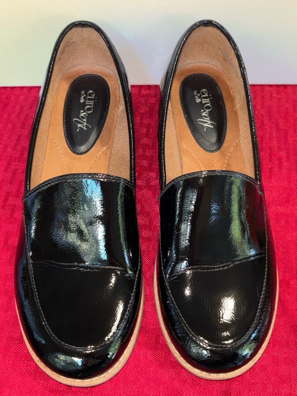 Black Patent non Leather Loafers for Women